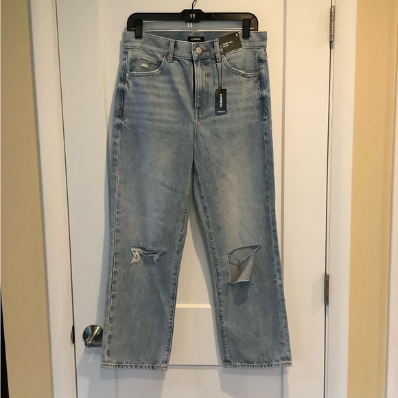 Express Denim - Express Light Blue Ankle Distressed Jeans